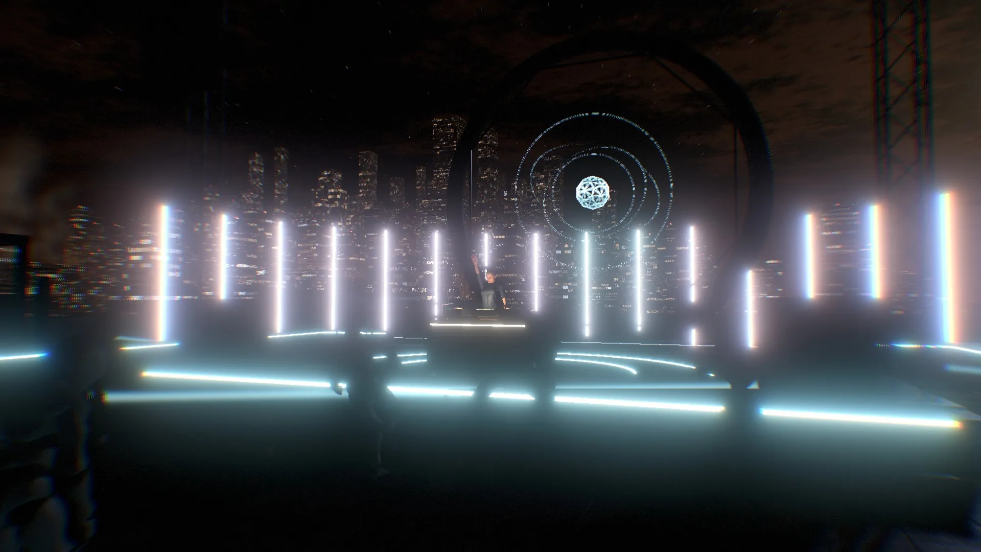 The same view with glow and flares.